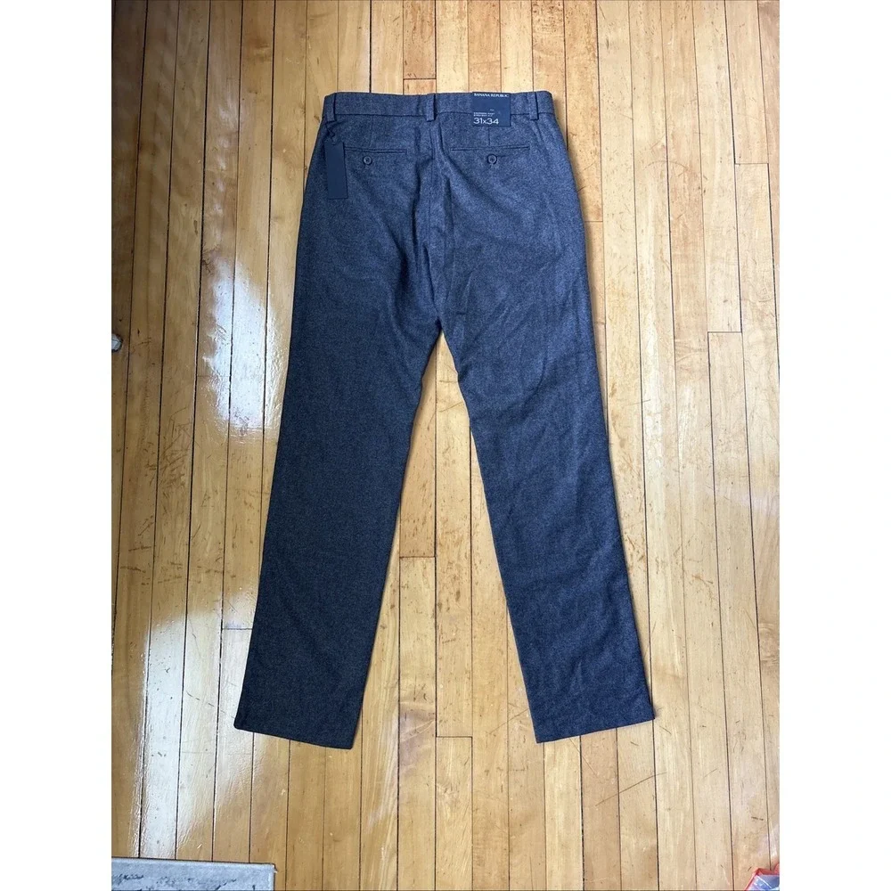 Banana Republic Emerson Pants Mens 31x34 Gray Straight Fit Nova Fides Wool Blend